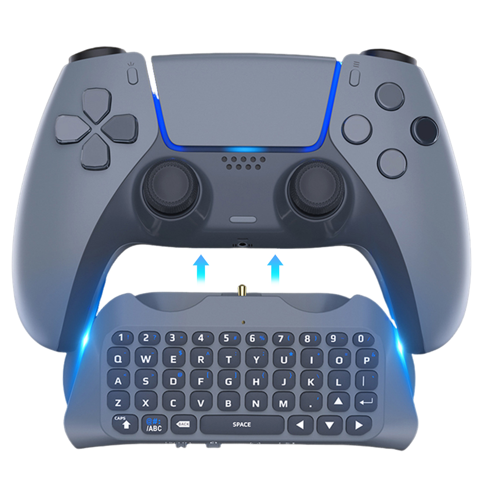 Gaming Keyboard Types - PlayStation 5用ワイヤレスキーボードコントローラー、Bluetoothゲームパッドキーボードコントローラー、チャットパッド、内蔵スピーカー付きキーボード（PS5用）