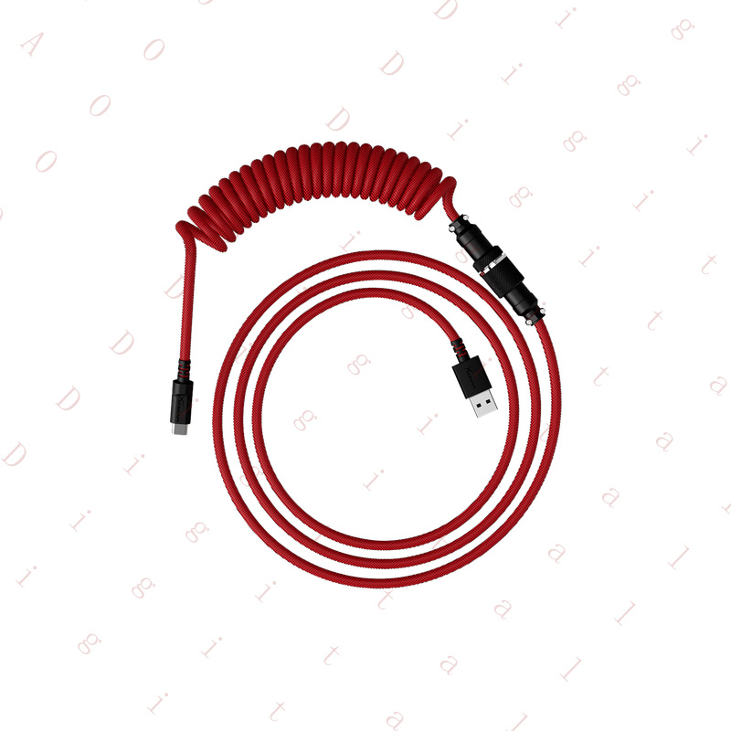 Coiled Usb Cable - GO- for HyperX USB-C コイル状ケーブル レッド-ブラック