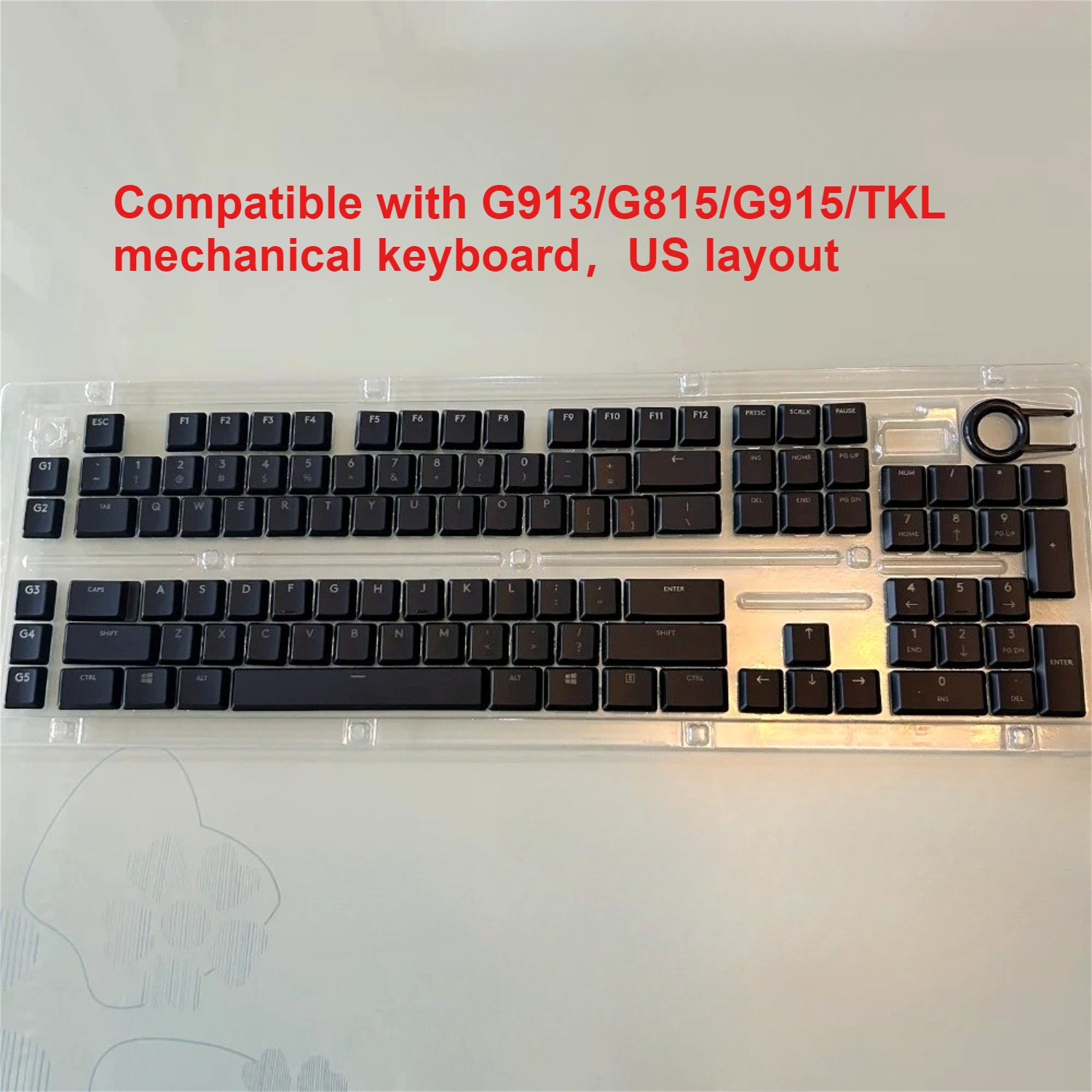 Gaming Keyboard Tkl - アメリカンレイアウトのロジクール G913/G815/G915/TKL メカニカルゲーミングキーボードと互換性のある透明な低軸キーキャップ