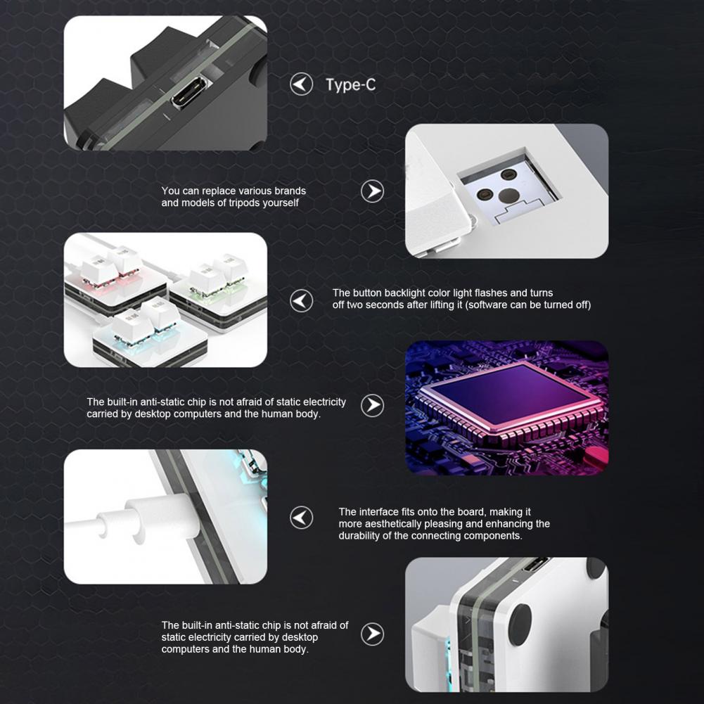 Gaming Keyboard Mini Mechanical - 携帯電話データケーブル付き有線ミニメカニカルキーボード、Type-Cインターフェース、ホットスワップ対応スイッチ、カラフル、ゲーム用
