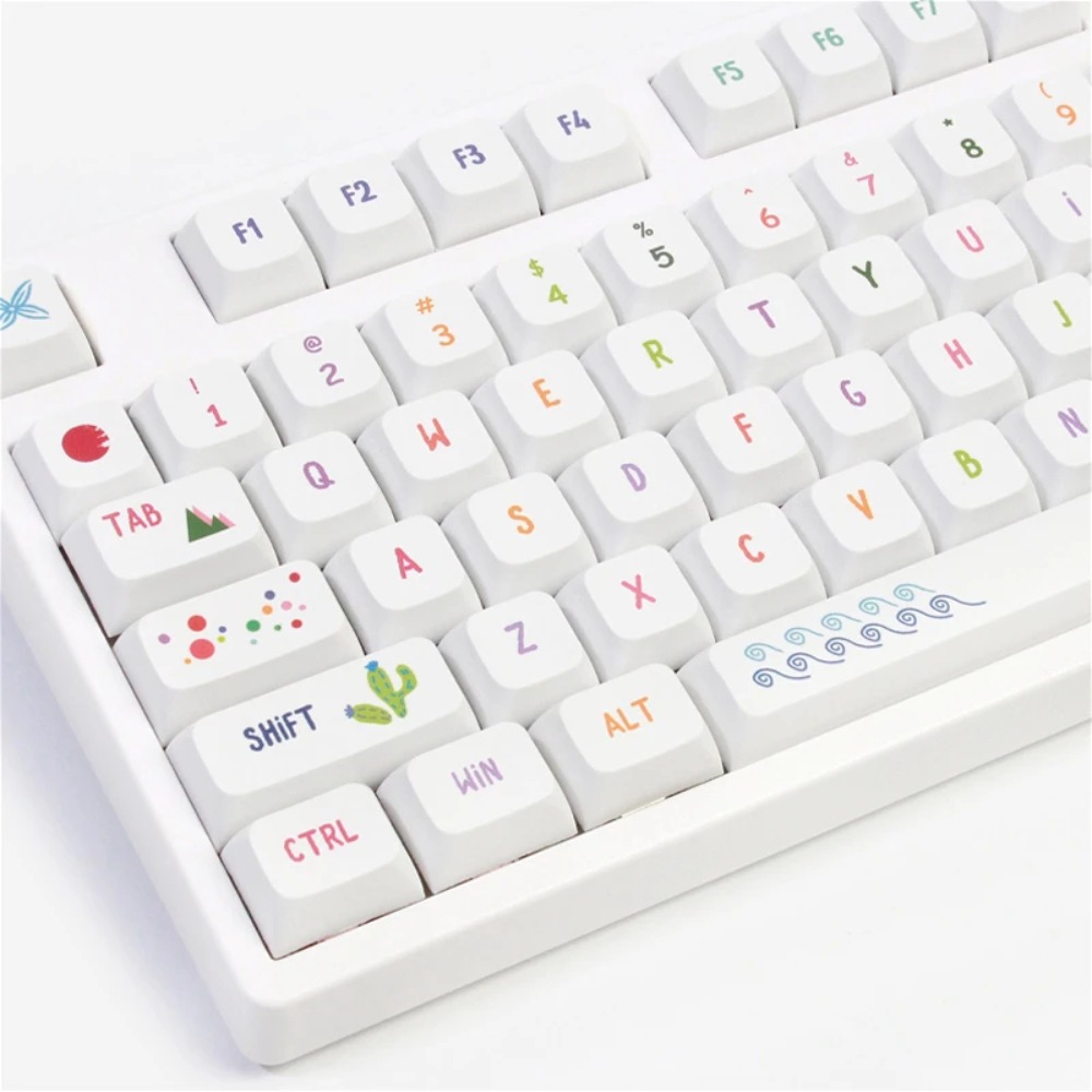 Gaming Keyboard Tkl - 鮮やかなサマーアートキーキャップ 128 キー XDA プロファイル PBT