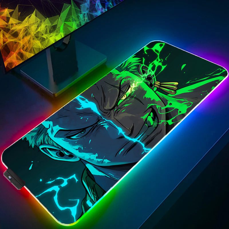 Gaming Keyboard Theme - ワンピースゾロマウスパッド RGB ゲームアクセサリー Gabinete ゲーマー PC