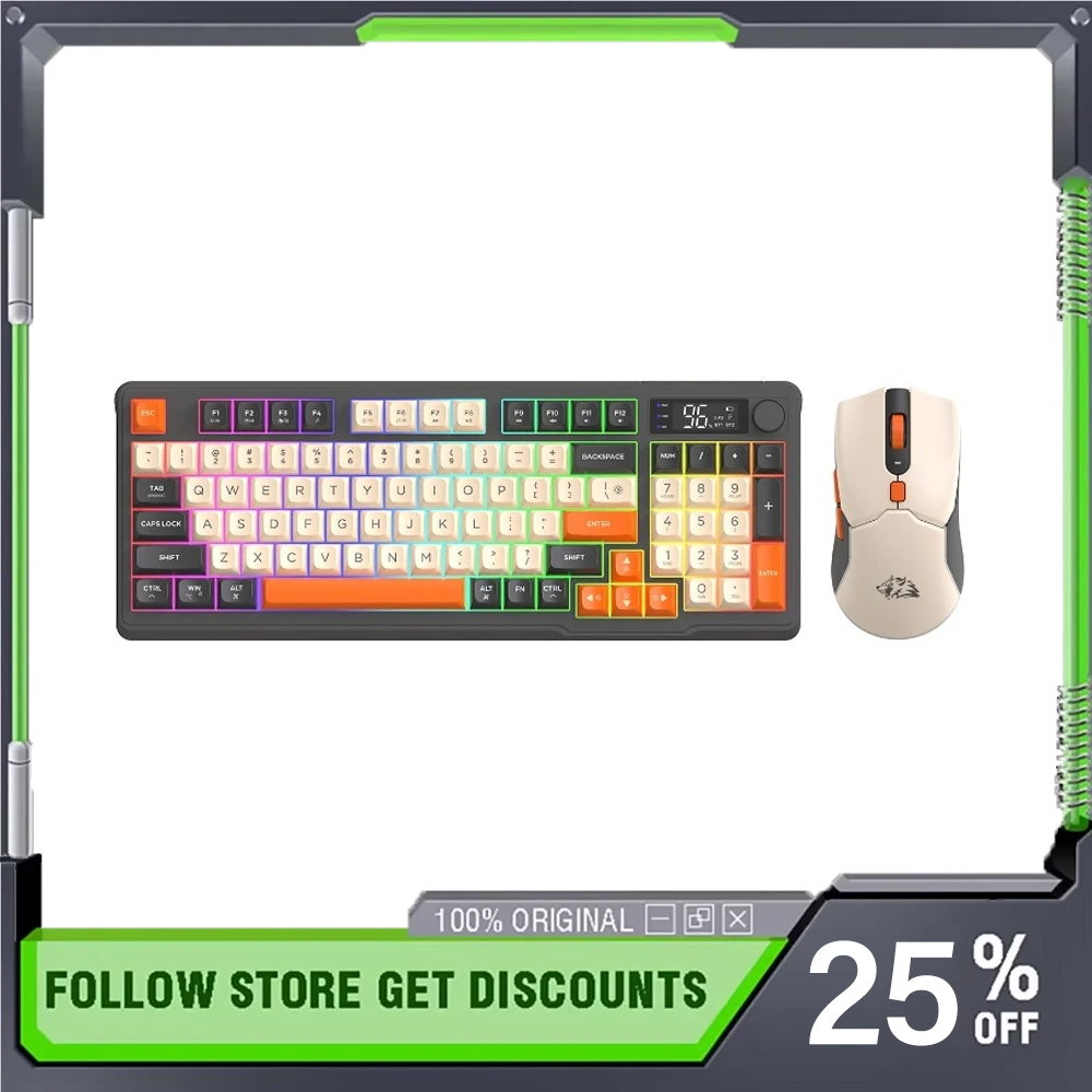 Gaming Keyboard Mouse Set - FreeWolf T96 ワイヤレス Bluetooth メカニカルキーボードとマウスセット デュアルモード