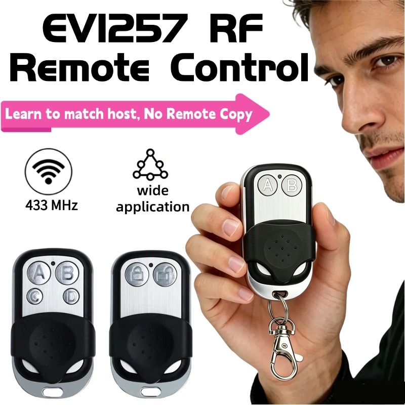 Switch Opener Tool - 433.92MHz RF学習コードEV1527 2/4ボタンワイヤレスリモコンメタルキーホルダー（ガレージドアゲートオープナー用）