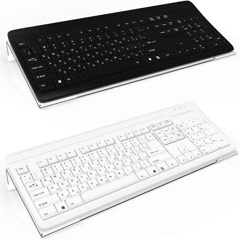 Gaming Keyboard Types - 透明アクリル製人間工学に基づいたキーボードライザースタンド、組み立て済み、カスタマイズ可能、1段傾斜式コンピューターキーボードリフト、滑り止めシリコンストリップ付き、頑丈なデスクディスプレイラック、ゲーム、タイピング、ホームオフィス用