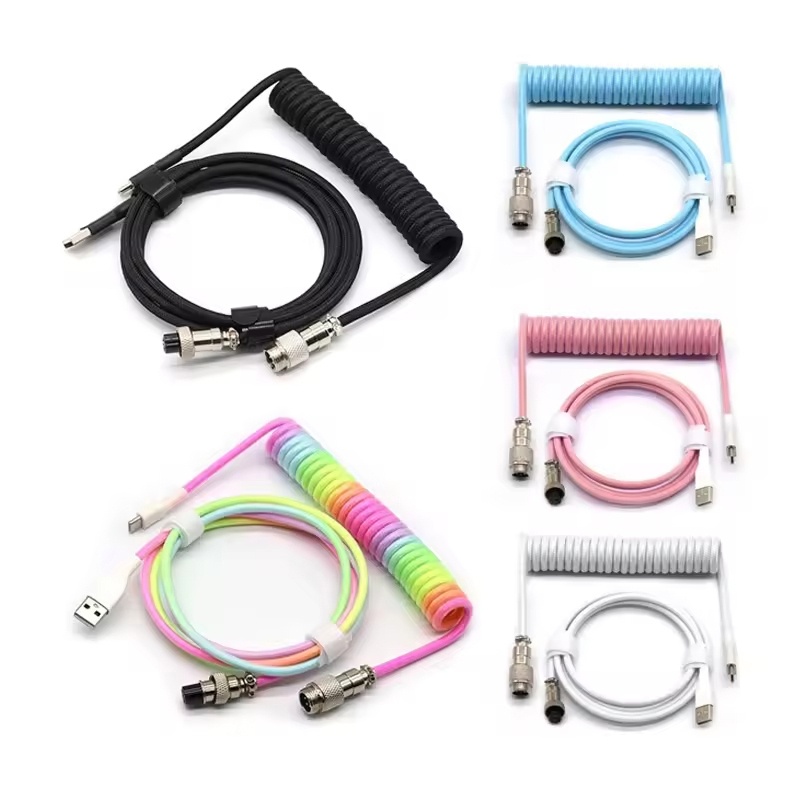 メカニカルキーボードコイル状ケーブルアビエイターケーブルタイ - Coiled Usb Cable のレビューと価格
