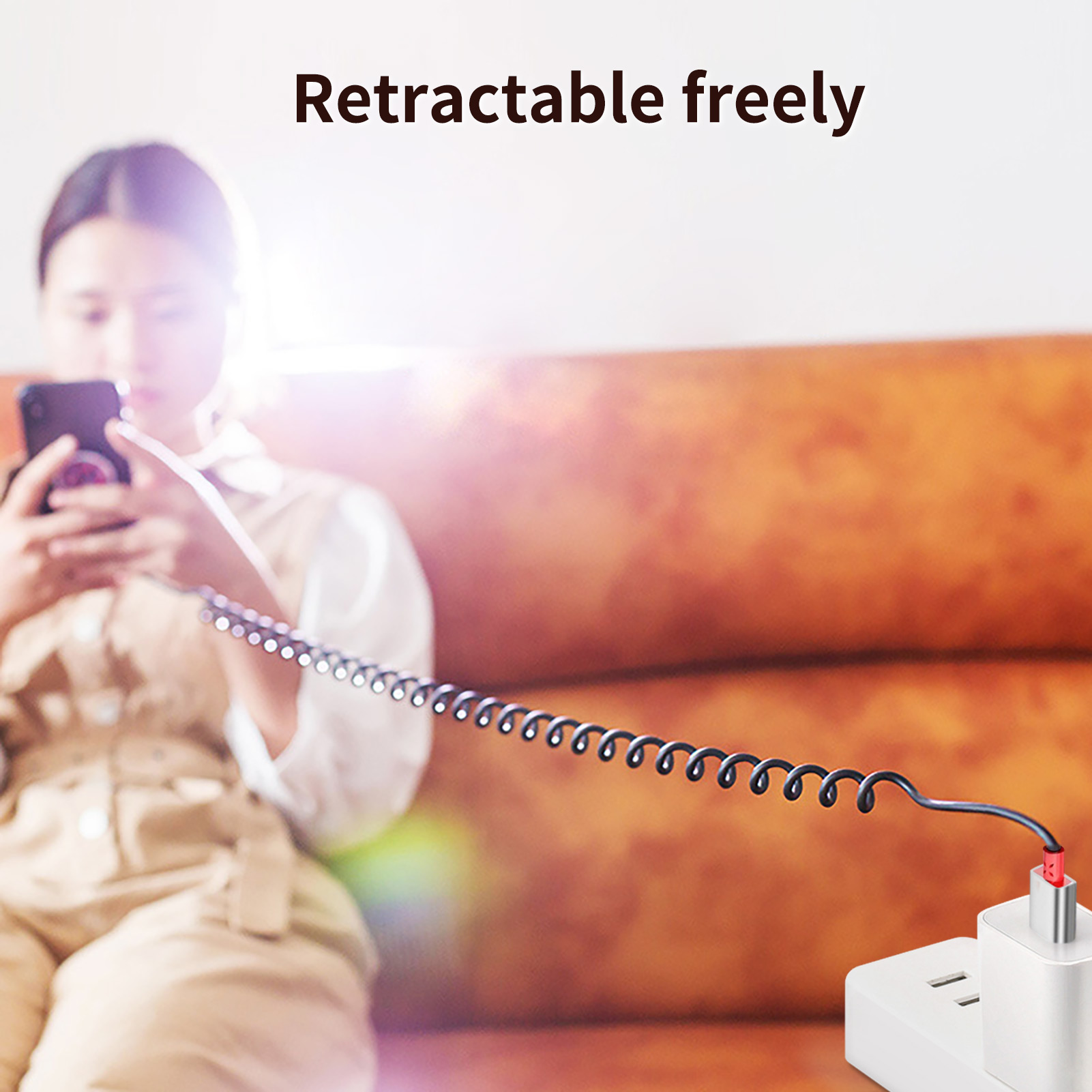 90度USB A to USB Cケーブル（Carplay対 - Coiled Usb Cable のレビューと価格