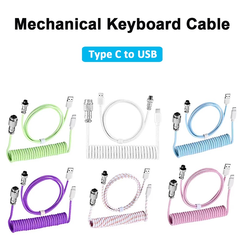 メカニカルキーボードコイル状ケーブルアビエーターケーブルタイ - Coiled Usb Cable のレビューと価格