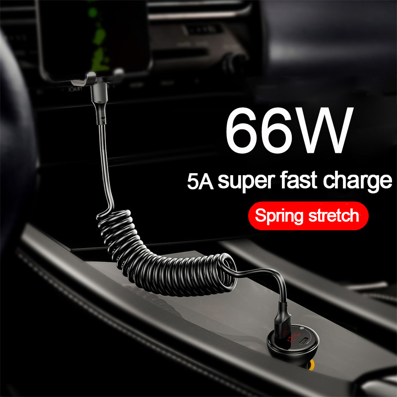 5A急速充電対応 コイル状USB C to USB Cケーブ - Coiled Usb Cable のレビューと価格