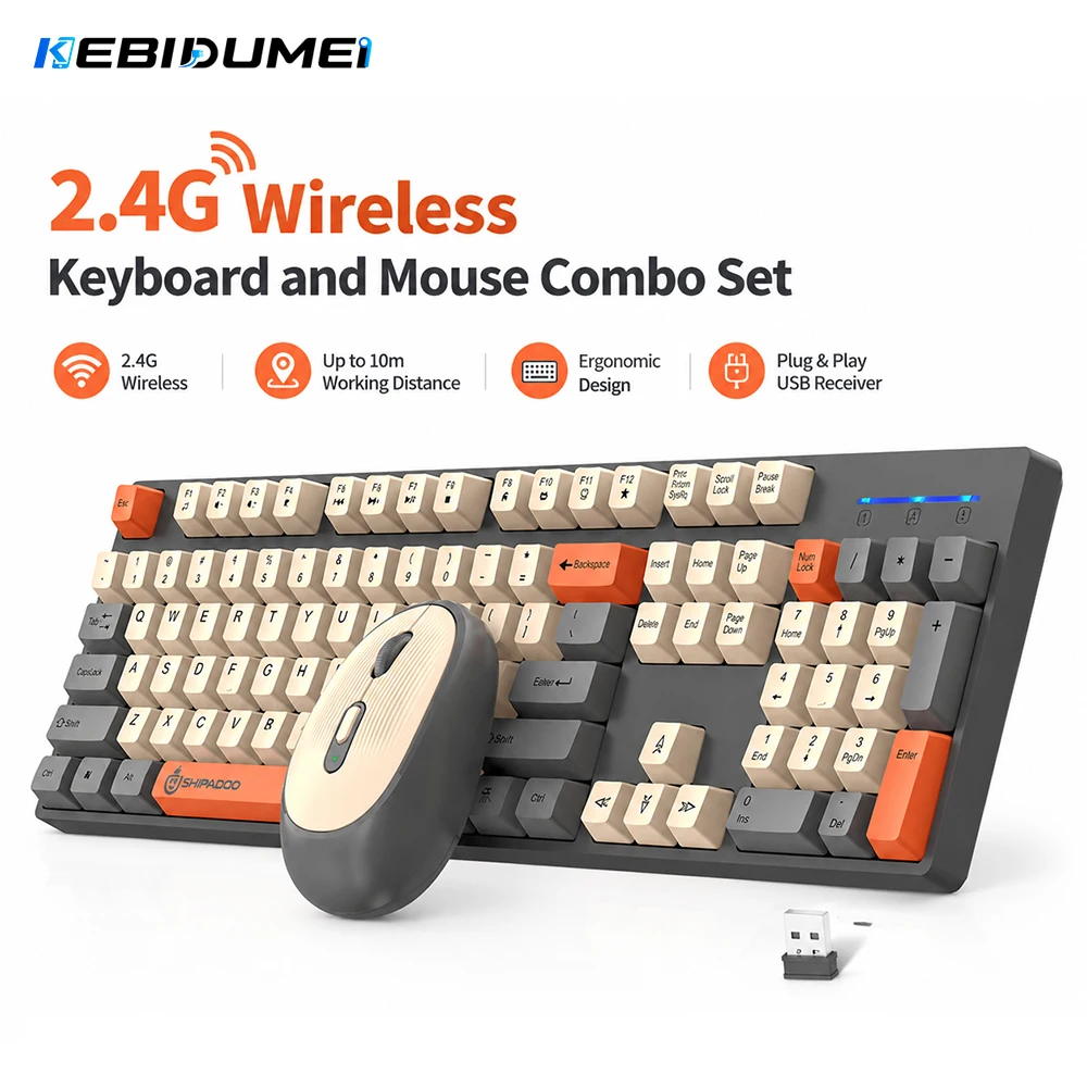 KEBIDUMEI 2.4G ワイヤレスキーボードとマウスの - Gaming Keyboard Mouse Set のレビューと価格