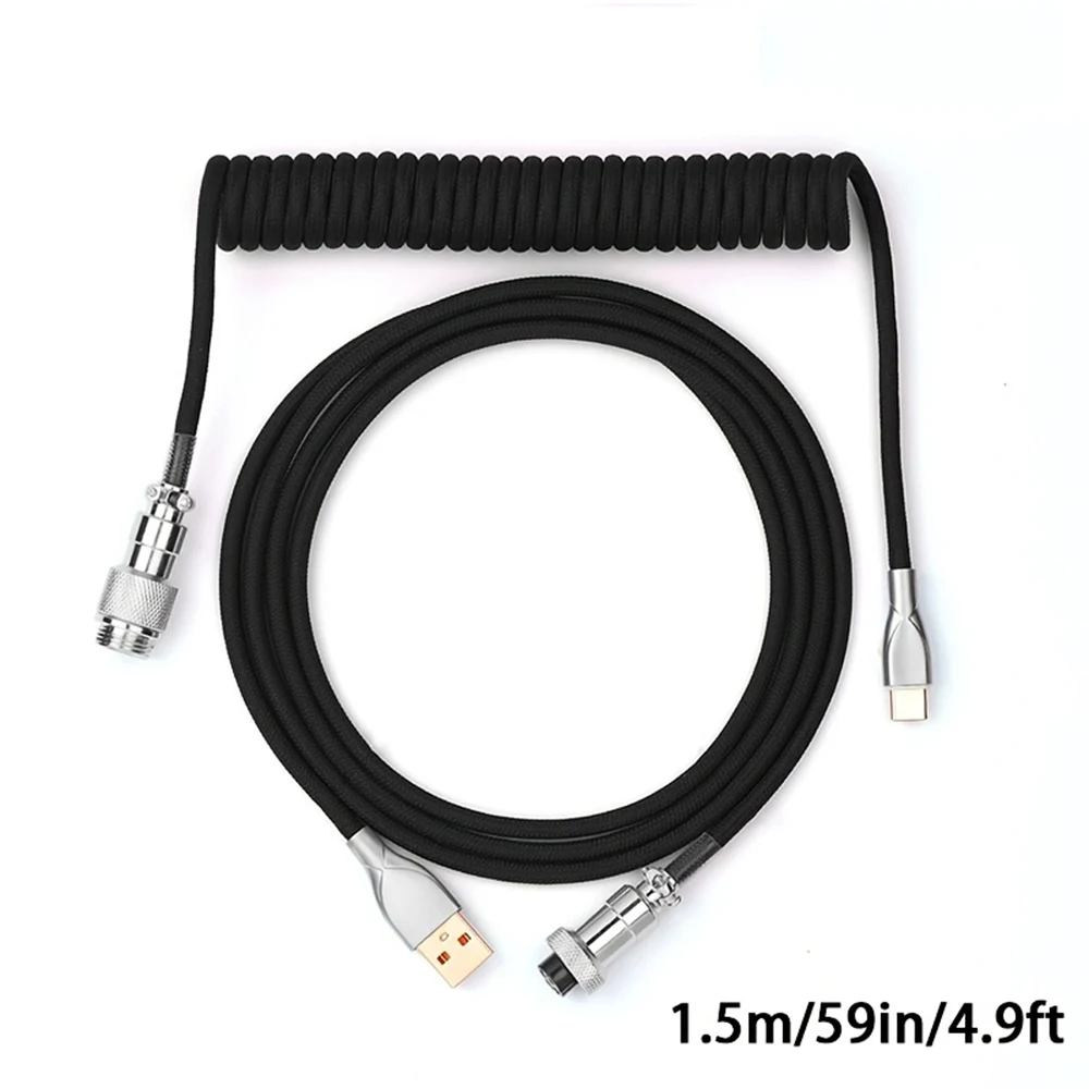 1.5m コイル状キーボードケーブル USB C - USB - Coiled Usb Cable のレビューと価格